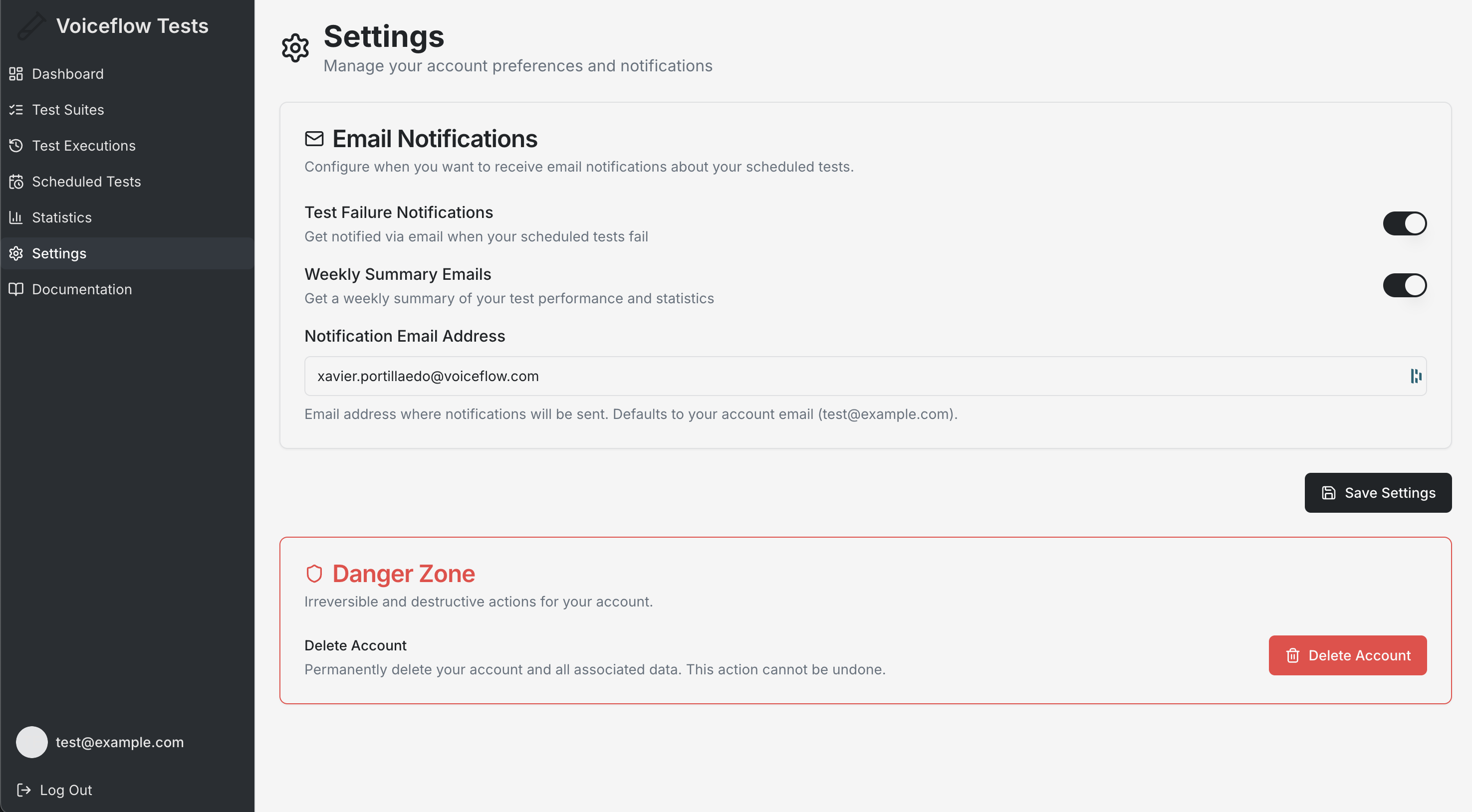 User Settings